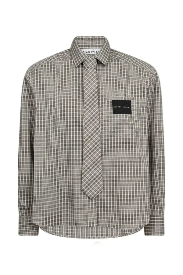 Chess Tie Shirt - Beige
