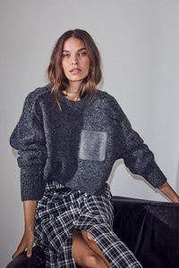 Darcia Reverse Crop Pocket Knit