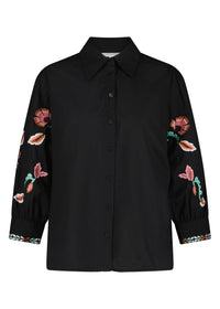 Blouse Flower - Zwart
