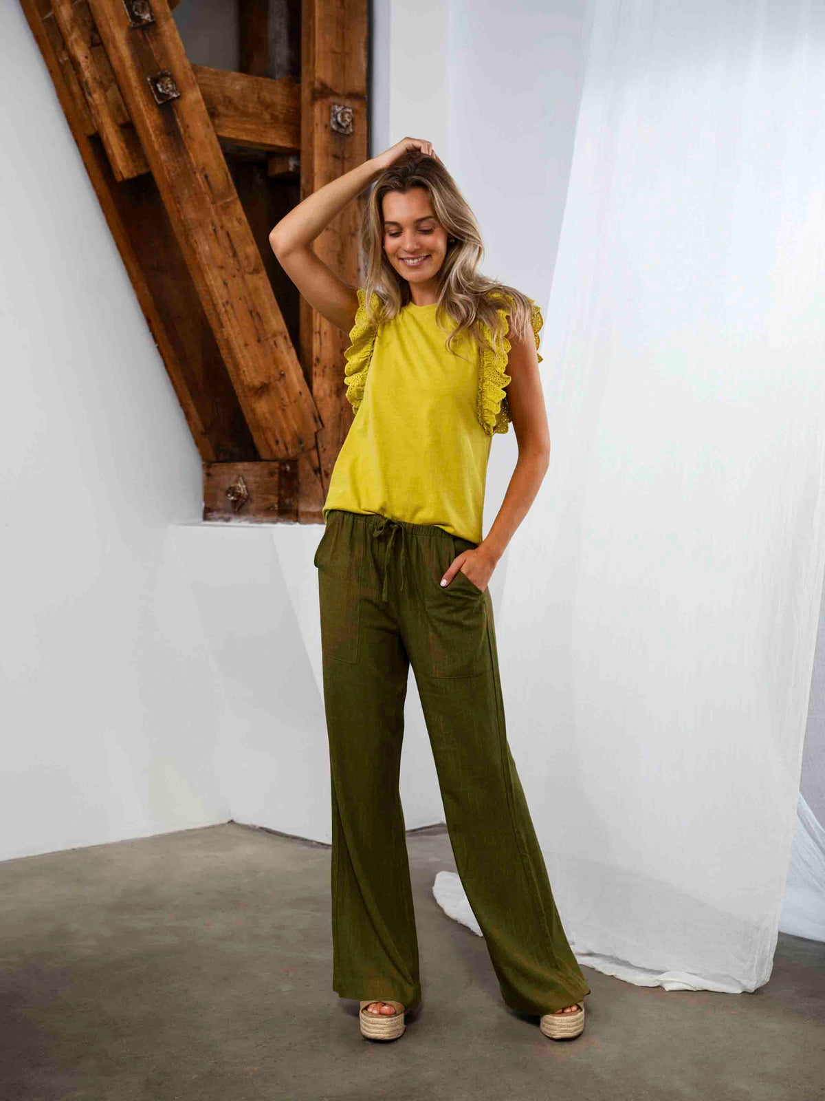 Top Ruffles - Groen