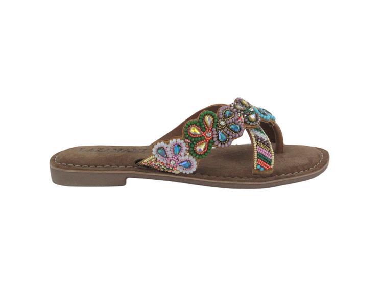 Beads flower slippers - Multi