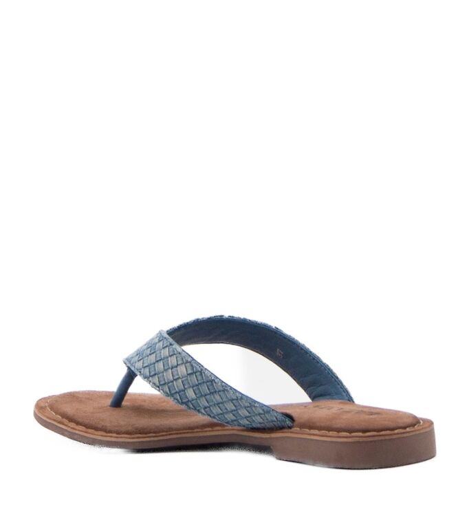 Denim weave toe slippers