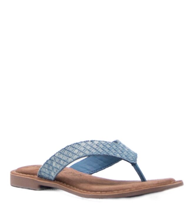 Denim weave toe slippers