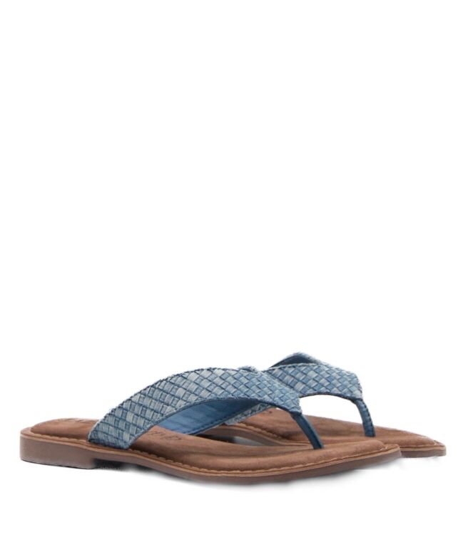 Denim weave toe slippers