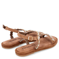 ladies sandals rhinestones square - Taupe