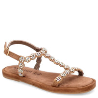 ladies sandals rhinestones square - Taupe