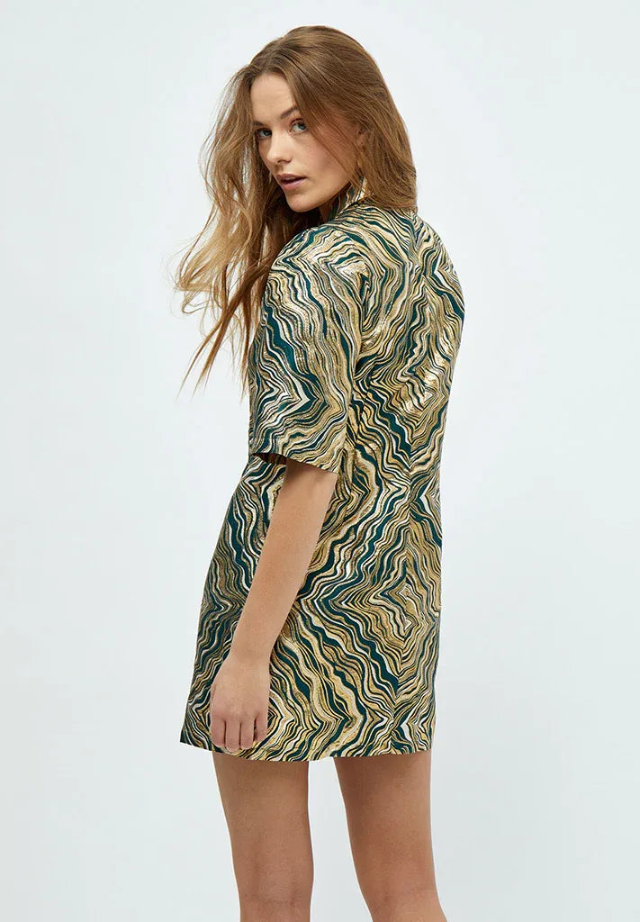 MSEvelina Jacquard Short Dress - Groen