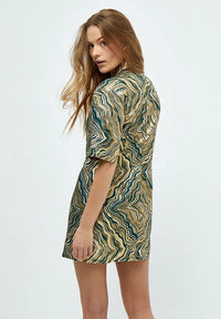 MSEvelina Jacquard Short Dress - Groen