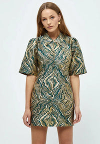MSEvelina Jacquard Short Dress - Groen