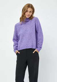 Lilliane Roll Neck Knit Pullover - Paars