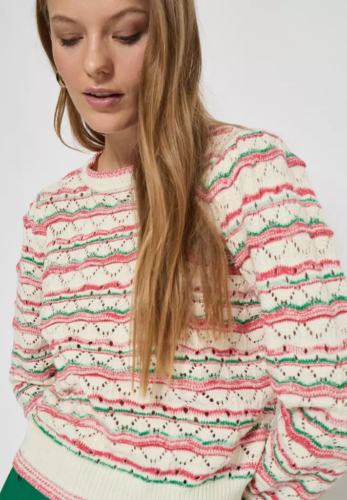 Kalima Round Neck Knit Pullover - Roze