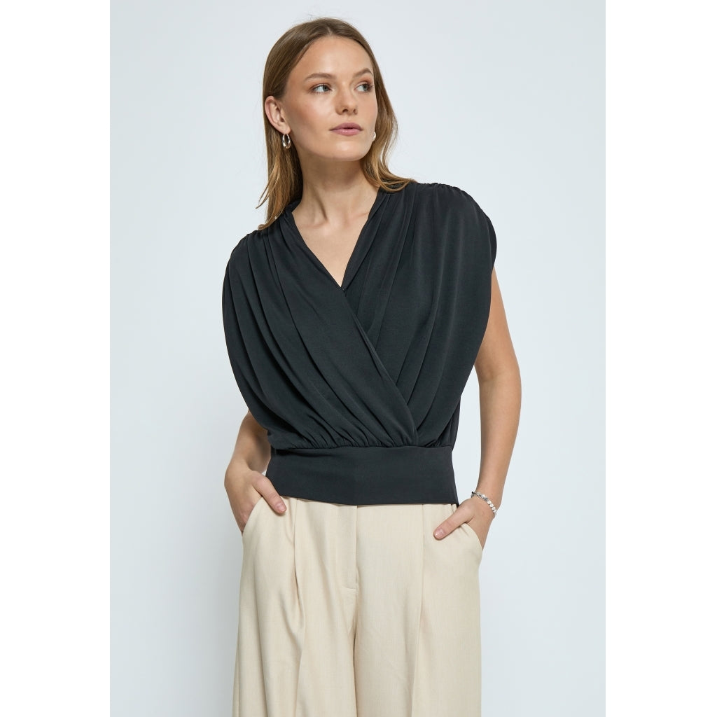 MSElvie Modal Wrap Top - Zwart