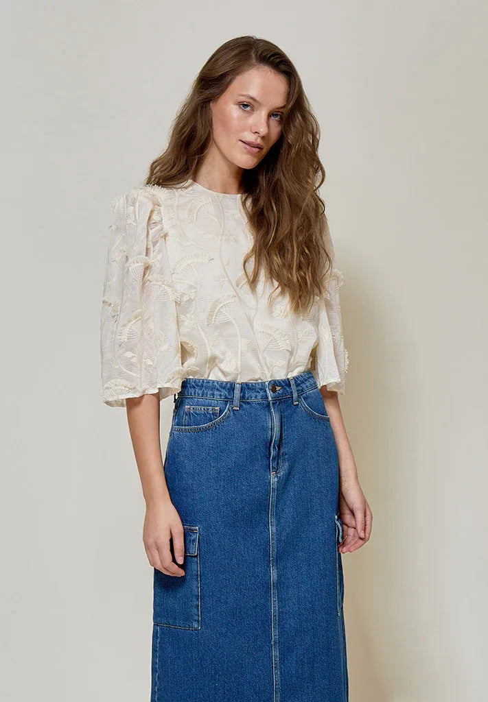 MSPiper Round Neck Blouse - Beige