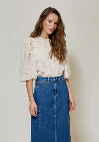 MSPiper Round Neck Blouse - Beige