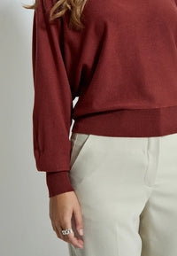 MSDana Bat Sleeve Knit Pullover - Bruin