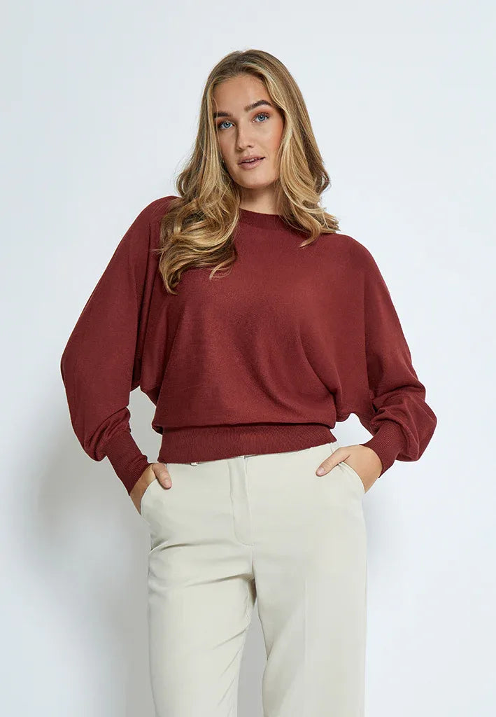 MSDana Bat Sleeve Knit Pullover - Bruin