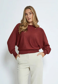 MSDana Bat Sleeve Knit Pullover - Bruin