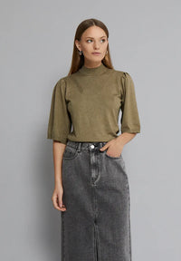 MSKylina High Neck Knit T-Shirt - Groen