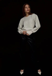 MSTasja Mid Waist PU Pant - Zwart
