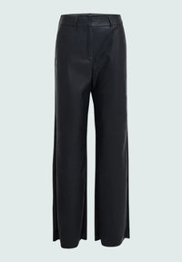 MSTasja Mid Waist PU Pant - Zwart