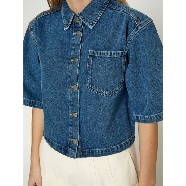 MSKaddi Cropped Shirt - Blauw
