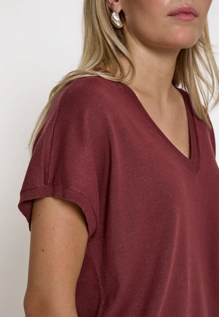 MSPeyton Batsleeve Knit T-Shirt - Rood