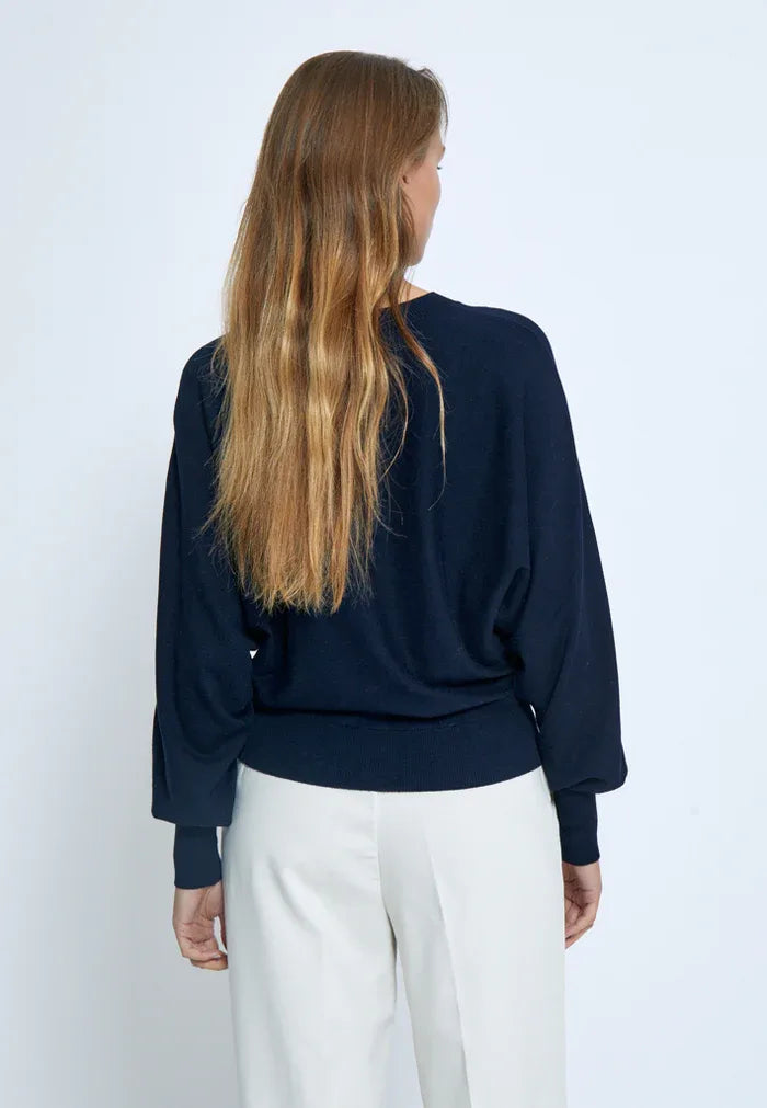 MSDana Bat Sleeve Knit Pullover - Zwart