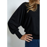 MSDana Bat Sleeve Knit Pullover - Zwart
