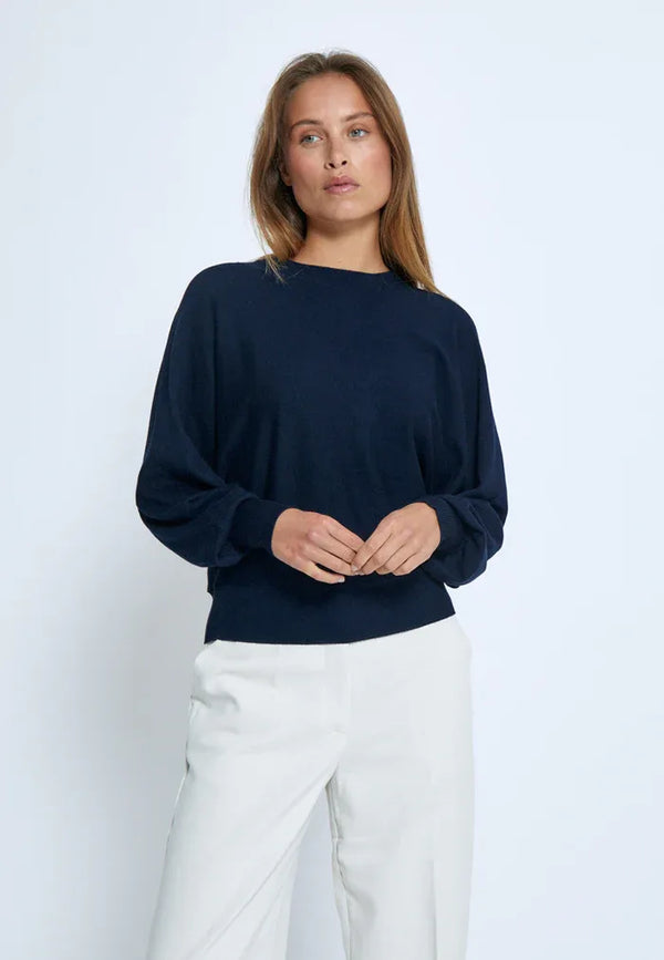 MSDana Bat Sleeve Knit Pullover - Zwart