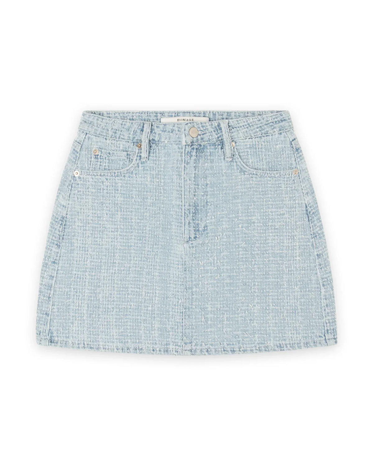 Mini Skirt With Allover Distressed - Blauw