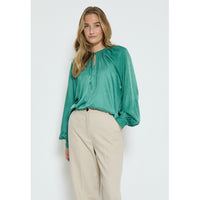 Polianni V-Neck Long Sleeve Blouse - Groen