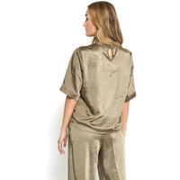 PCRuby Mock Neck Half Sleeve Blouse - Bruin