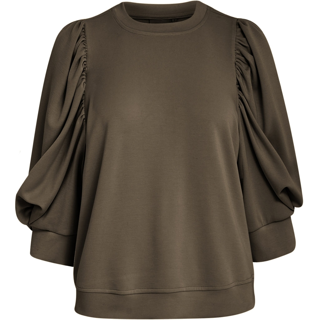 Dicette 3/4 Puff Sleeve Sweat - Bruin
