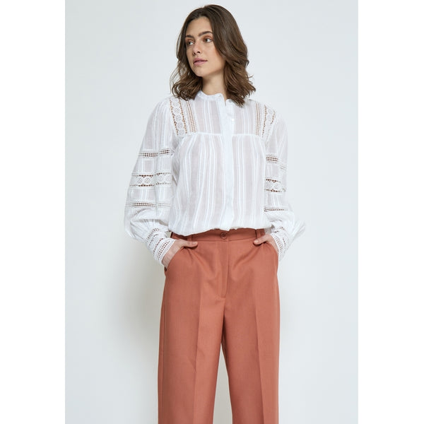 Teodora Long Sleeve Shirt - Wit