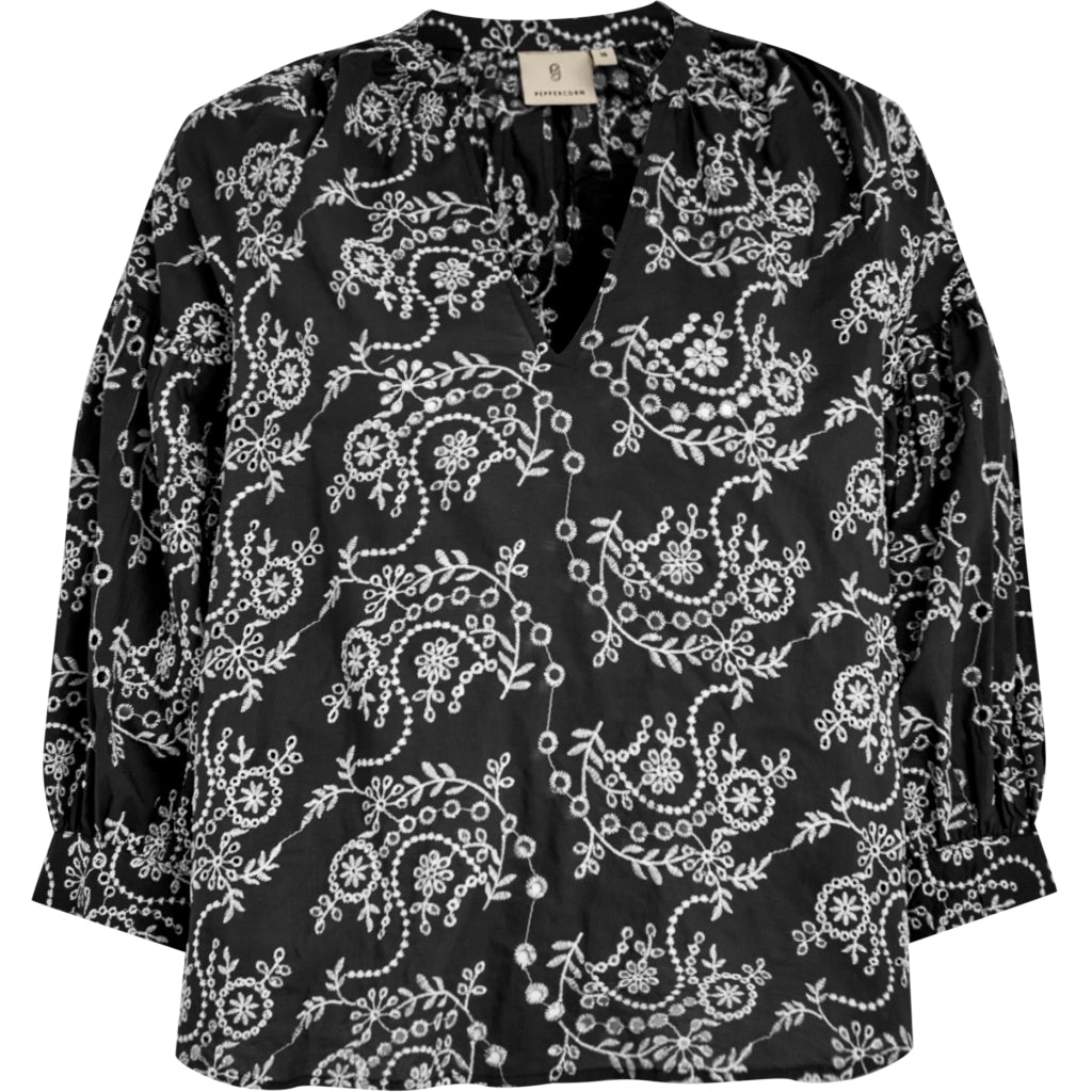Tiffany 3/4 Sleeve Blouse - Zwart