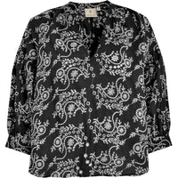 Tiffany 3/4 Sleeve Blouse - Zwart