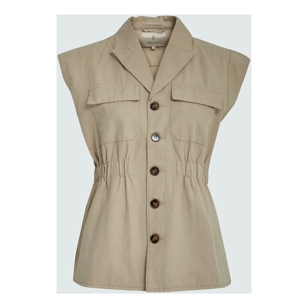 Amber Sleeveless Vest - Zand