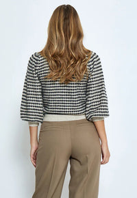 PCCamilla 3/4 Sleeve Striped Knit Pullover - Multi