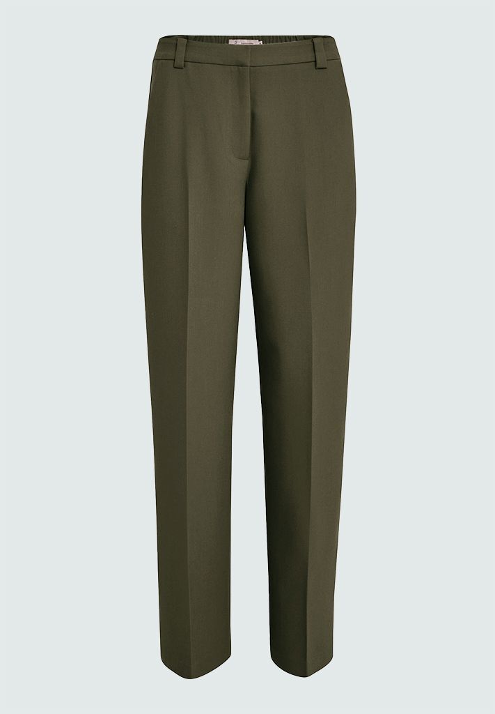 PCDelia Mid Waisted Straight Pant - Groen