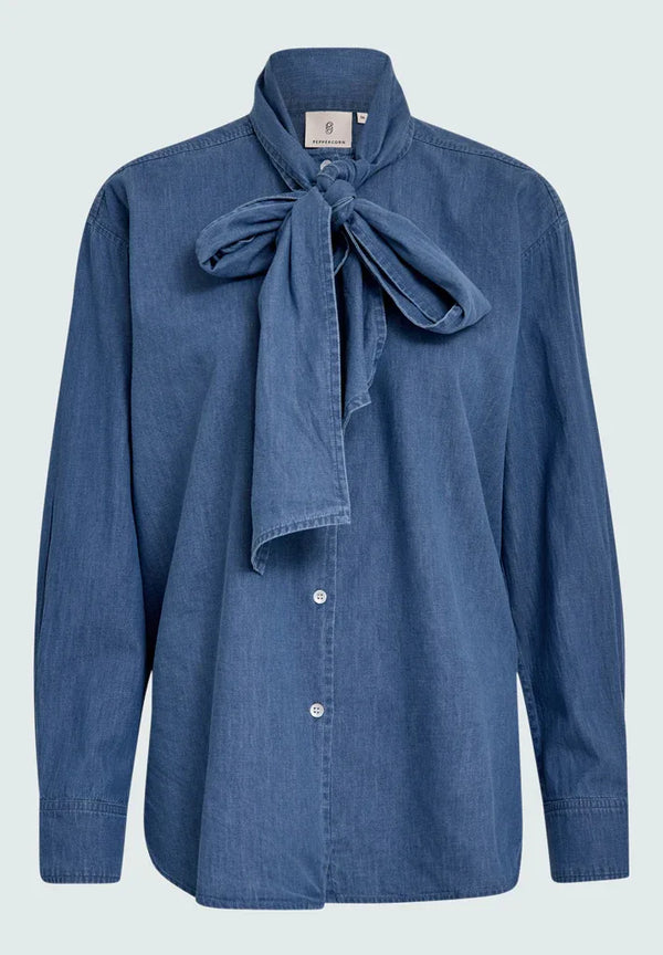 PCFernanda Bow Shirt - Blauw