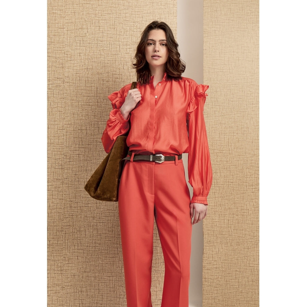 PCFallula Wide Sleeve Shirt - Rood