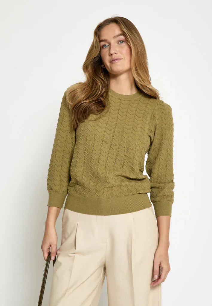 PCRosy 3/4 Sleeve Pullover - Groen