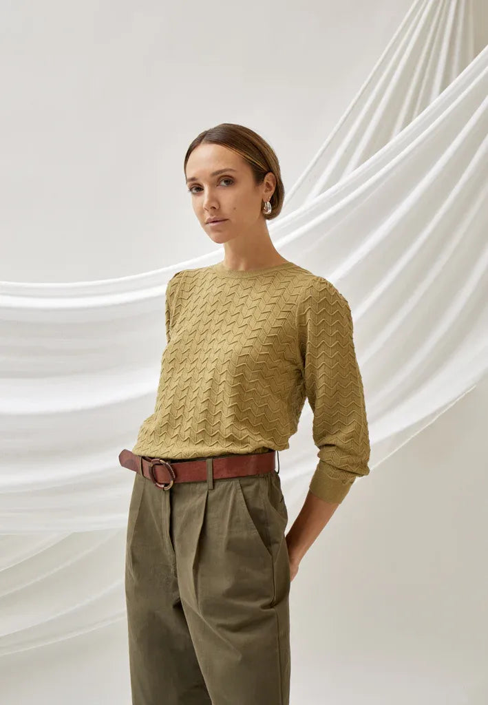 PCRosy 3/4 Sleeve Pullover - Groen