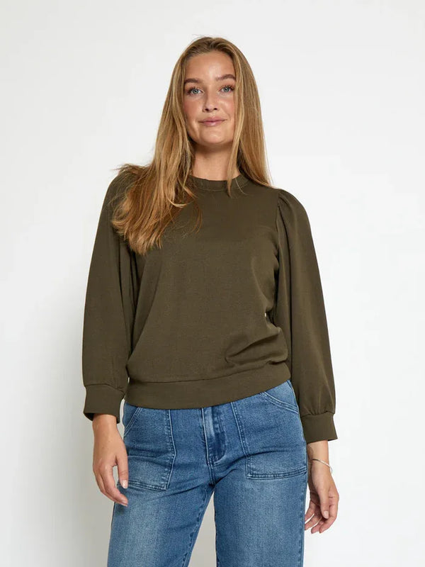 PCFiola GOTS Pufflsevee Blouse - Groen