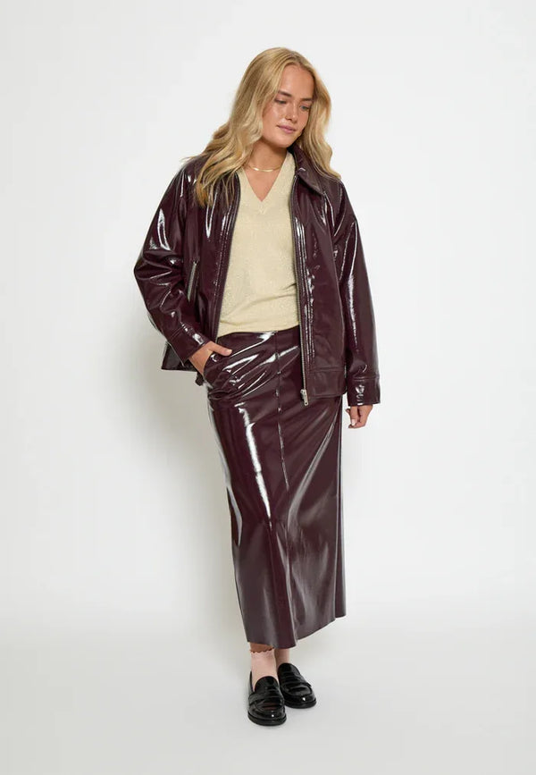 PCLucinda Vegan Skirt - Bruin