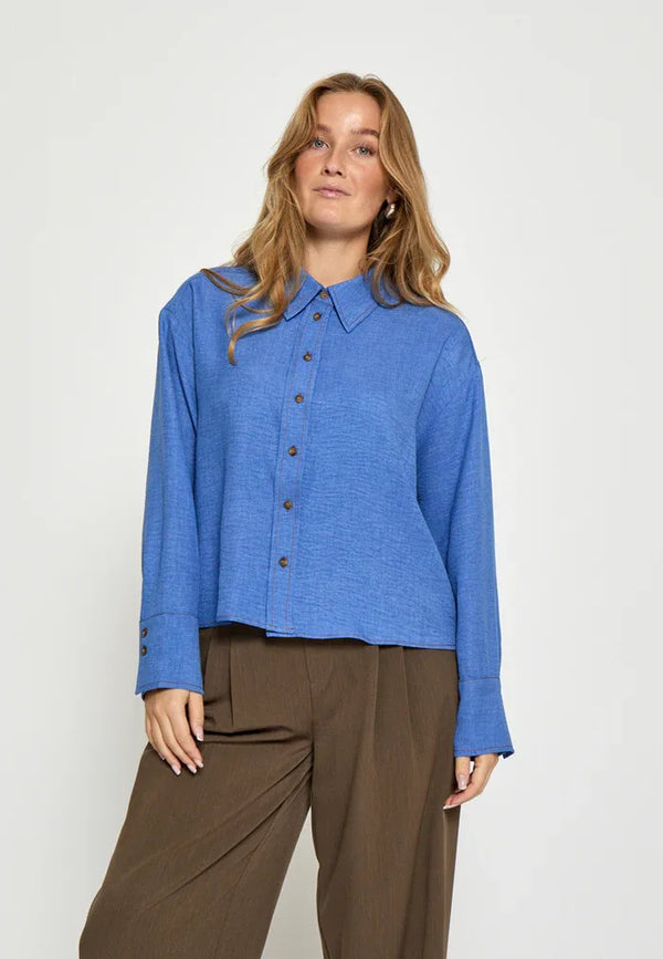 PCGaby Short Shirt - Blauw