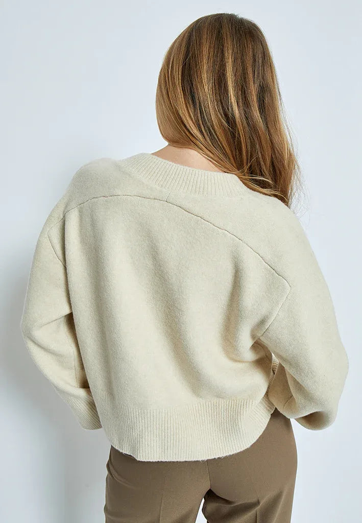 PCCeleste GRS V-Neck Knit Pullover - Grijs