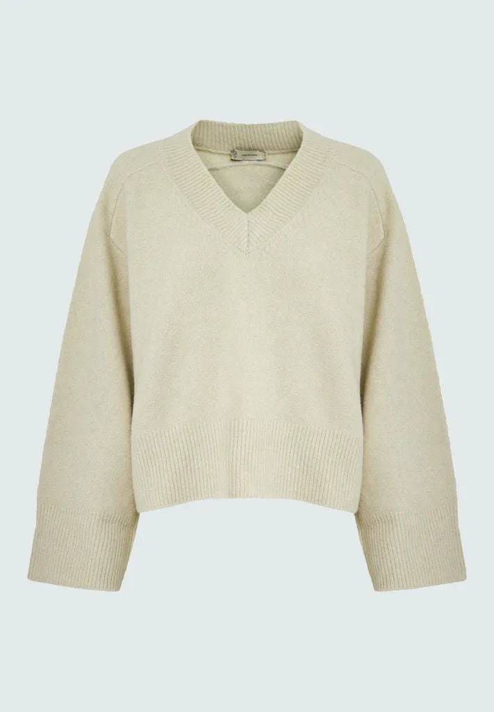 PCCeleste GRS V-Neck Knit Pullover - Grijs
