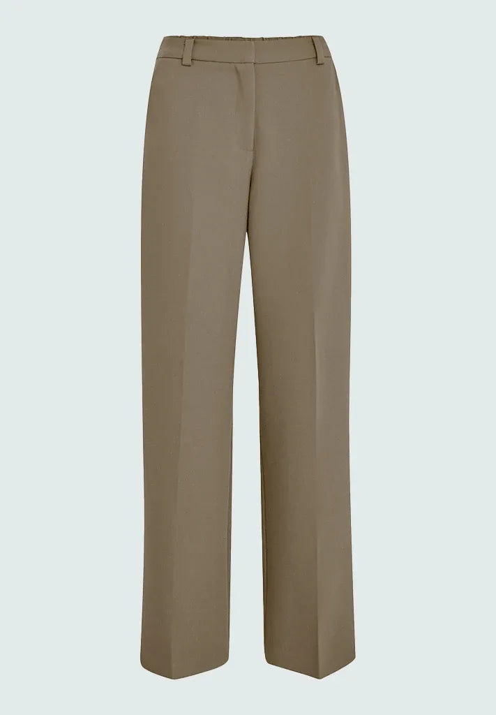 PCDelia Mid Waisted Straight Pant - Zand