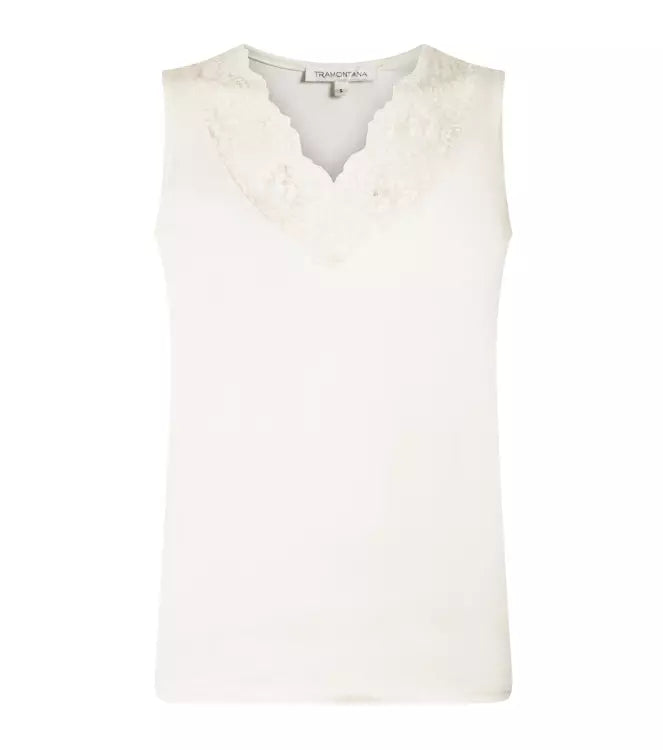Basic Top V-Neck Lace - Wit